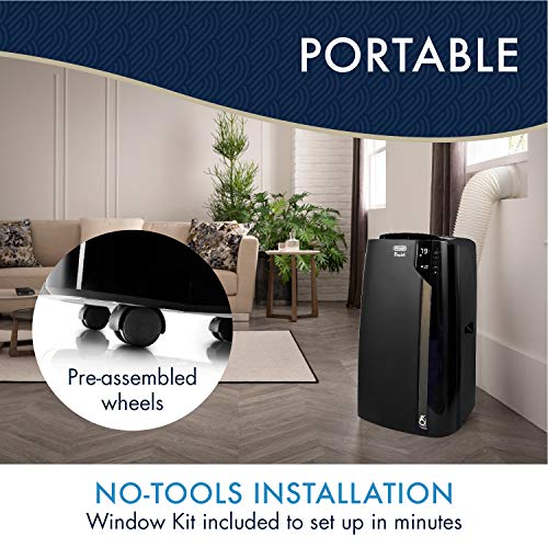 De’Longhi 14000 BTU Portable Air Conditioner, Dehumidifier & Fan + Cool Surround Remote w/Built