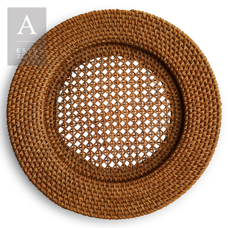Rattan Walnut Charger Artisan Tableware Co. Shop Tabletop Solutions