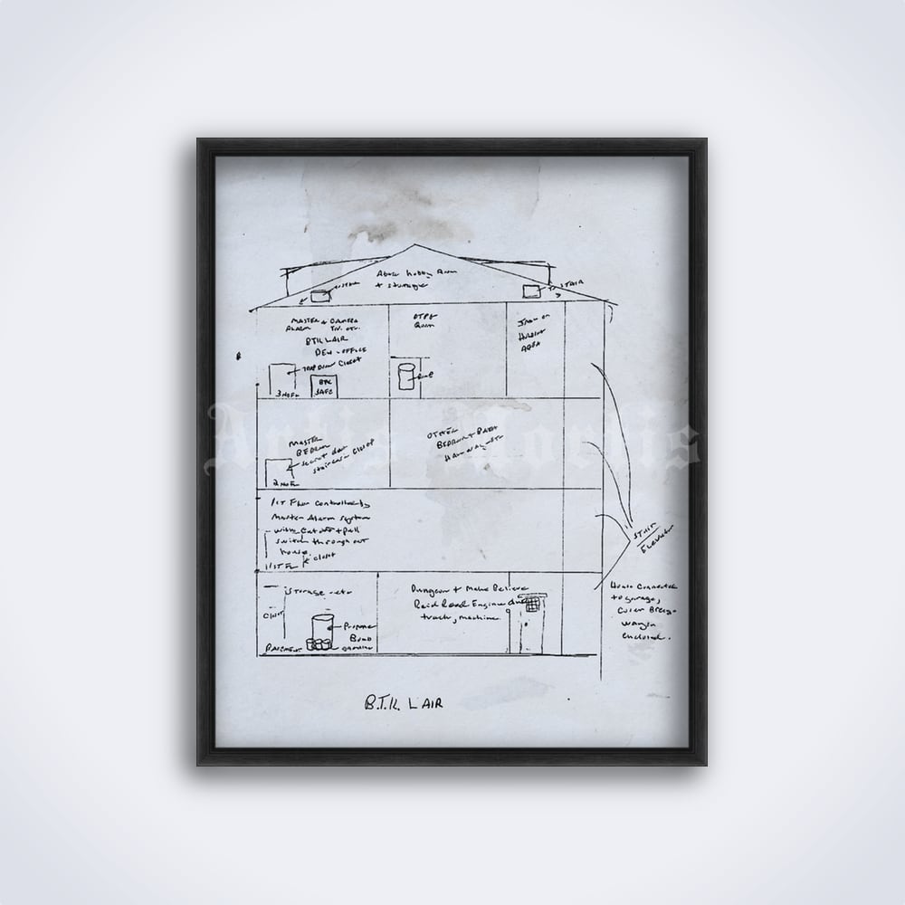 Printable Dennis Rader BTK killer torture dungeon drawing plan poster