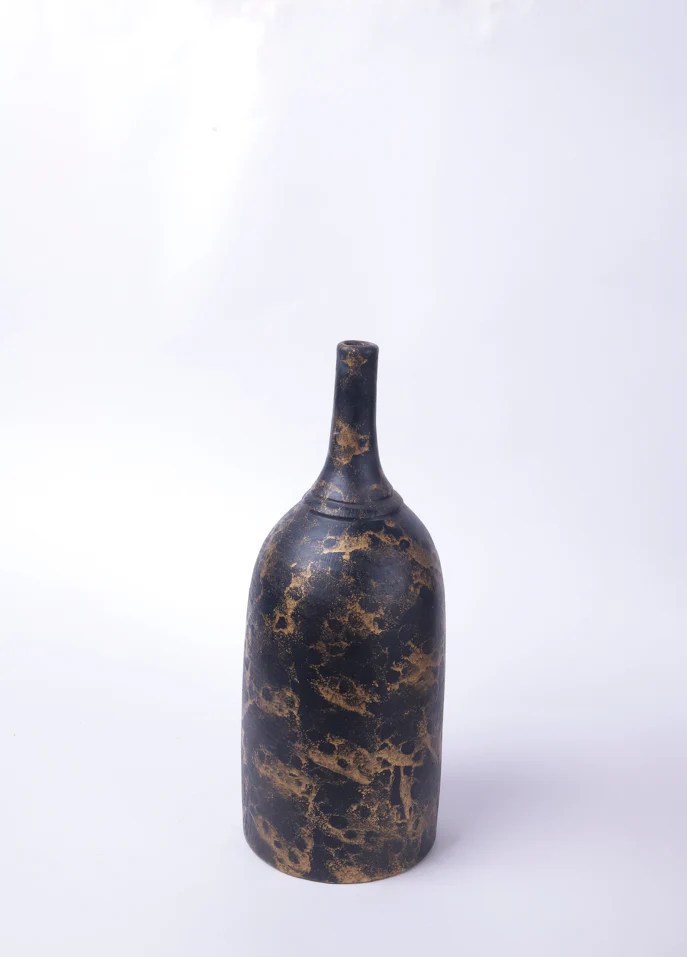 Black & Gold Amphorae Vase Artis