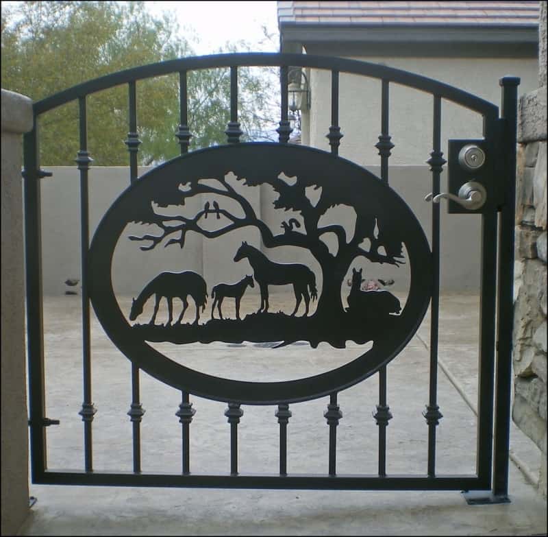 CNC Plasma Cut Single Gate Wrought Iron Design • Artistic Iron Works