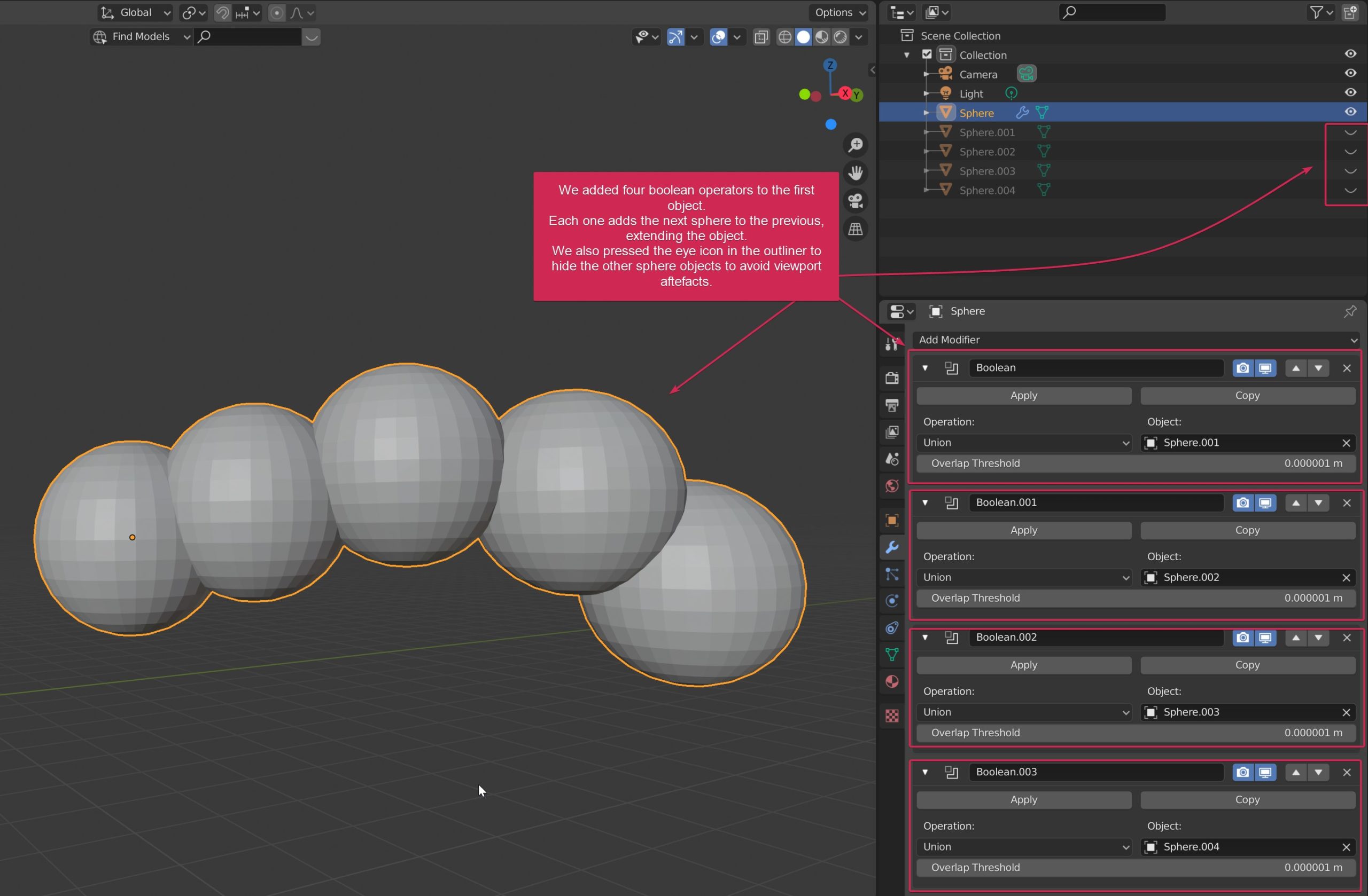 How to use boolean modifier in Blender