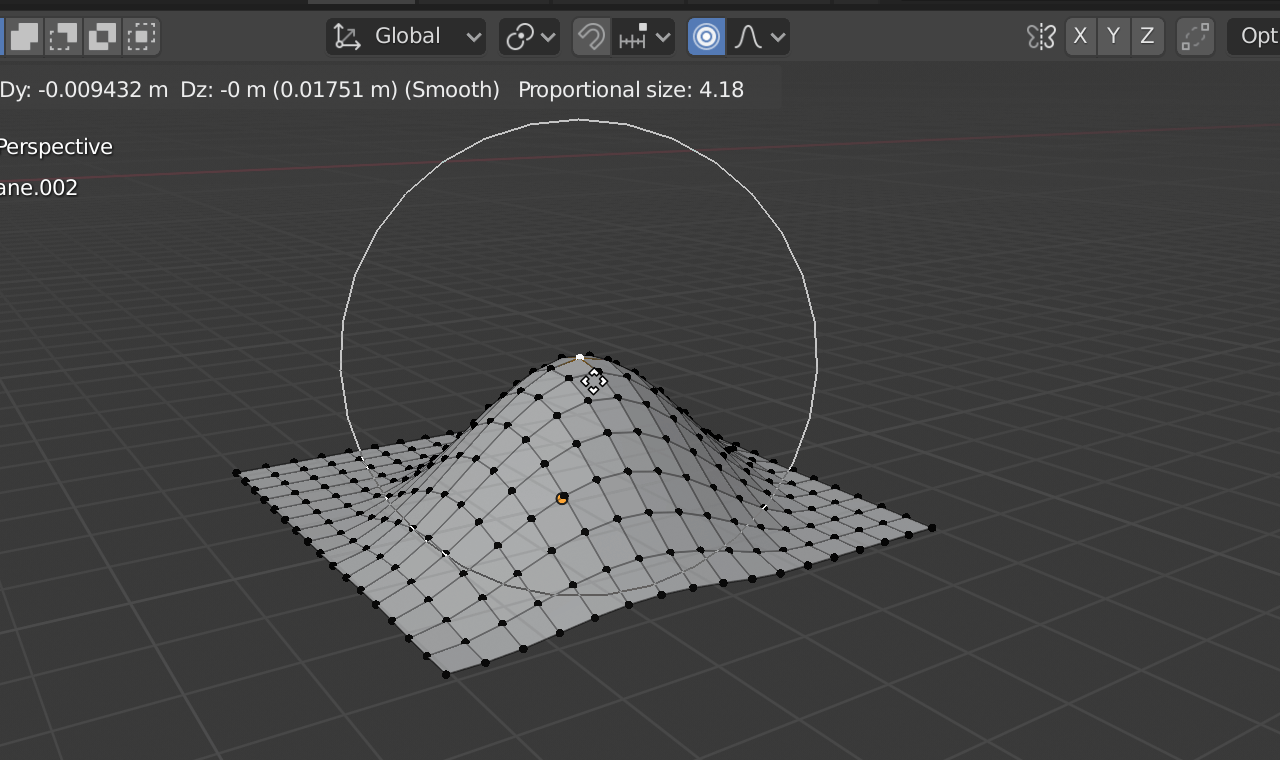 Proportional editing in Blender tutorial