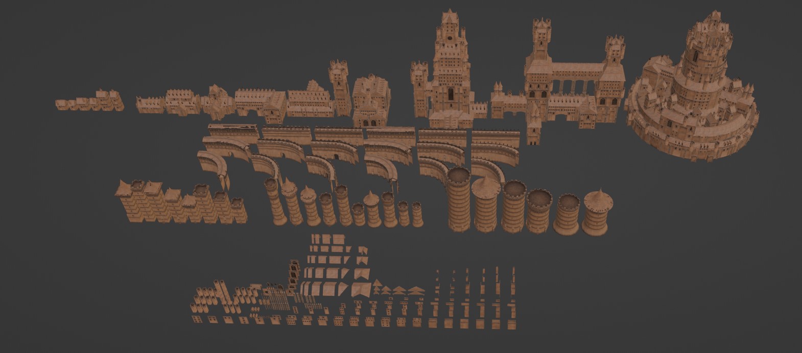 How to create a castle in Blender using kit bashing