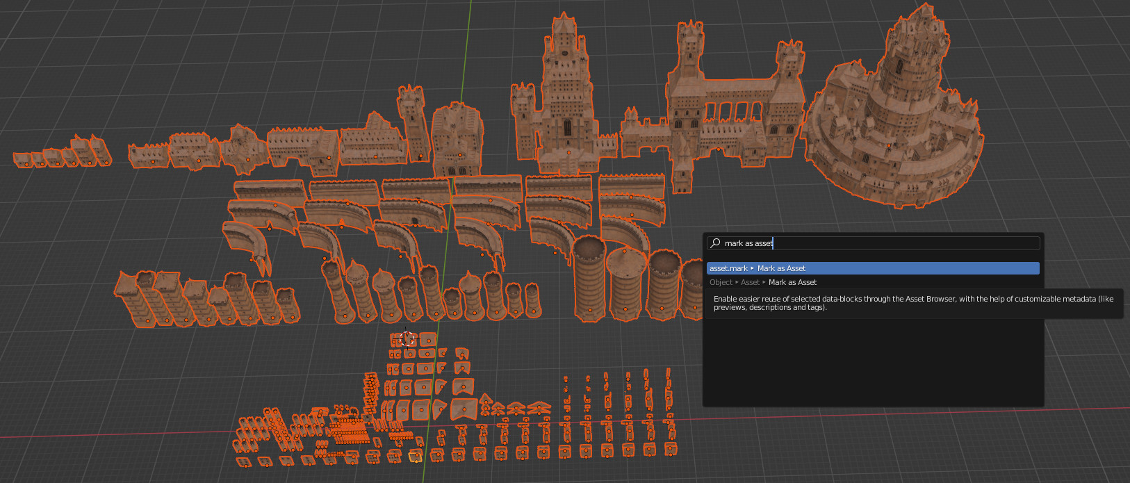 How to create a castle in Blender using kit bashing