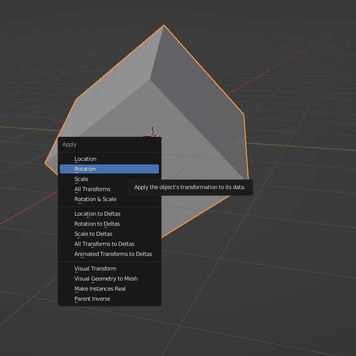 Change axis orientation in Blender