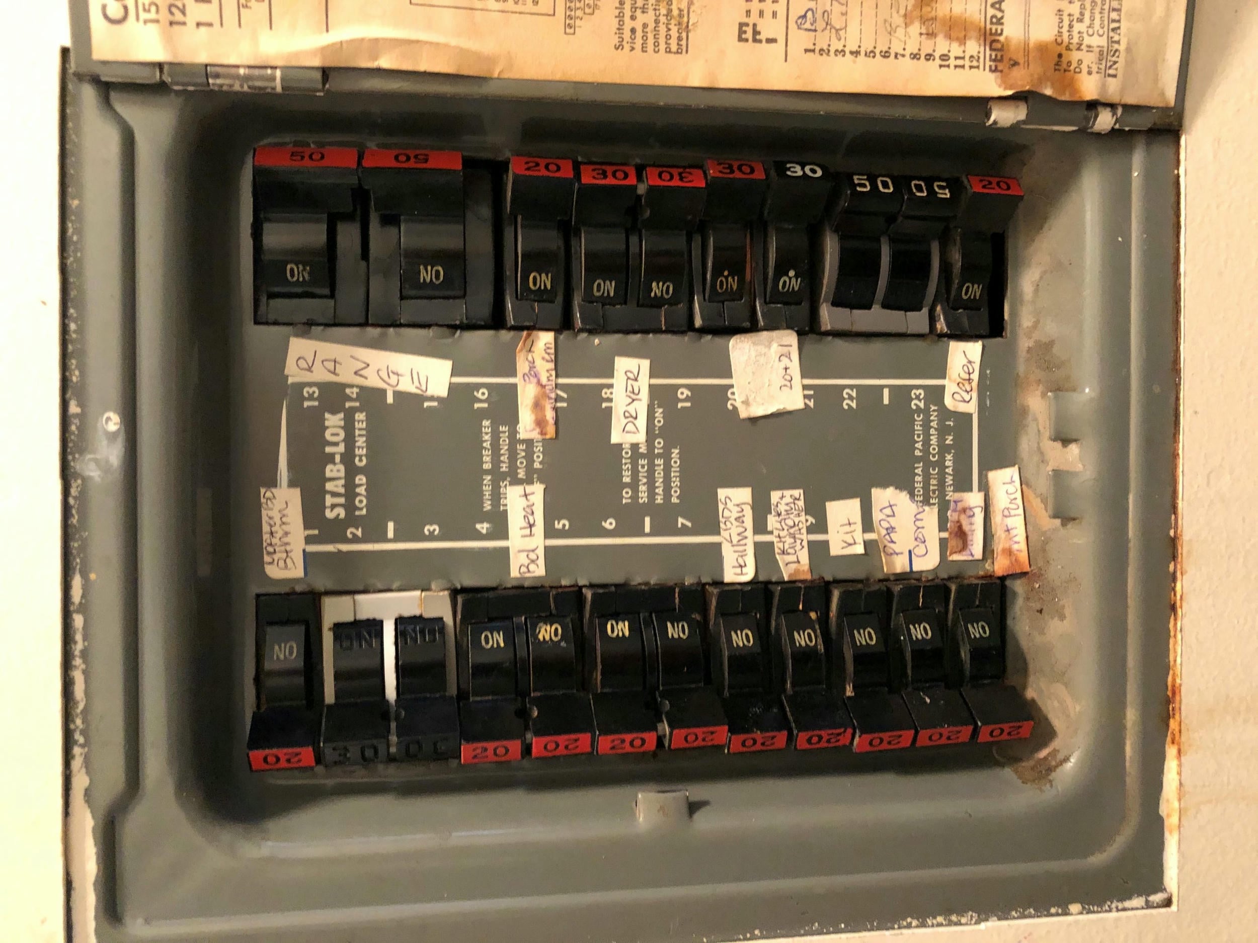 Replace Federal Pacific Electric Panel Recalls, Pullman, Whitman county