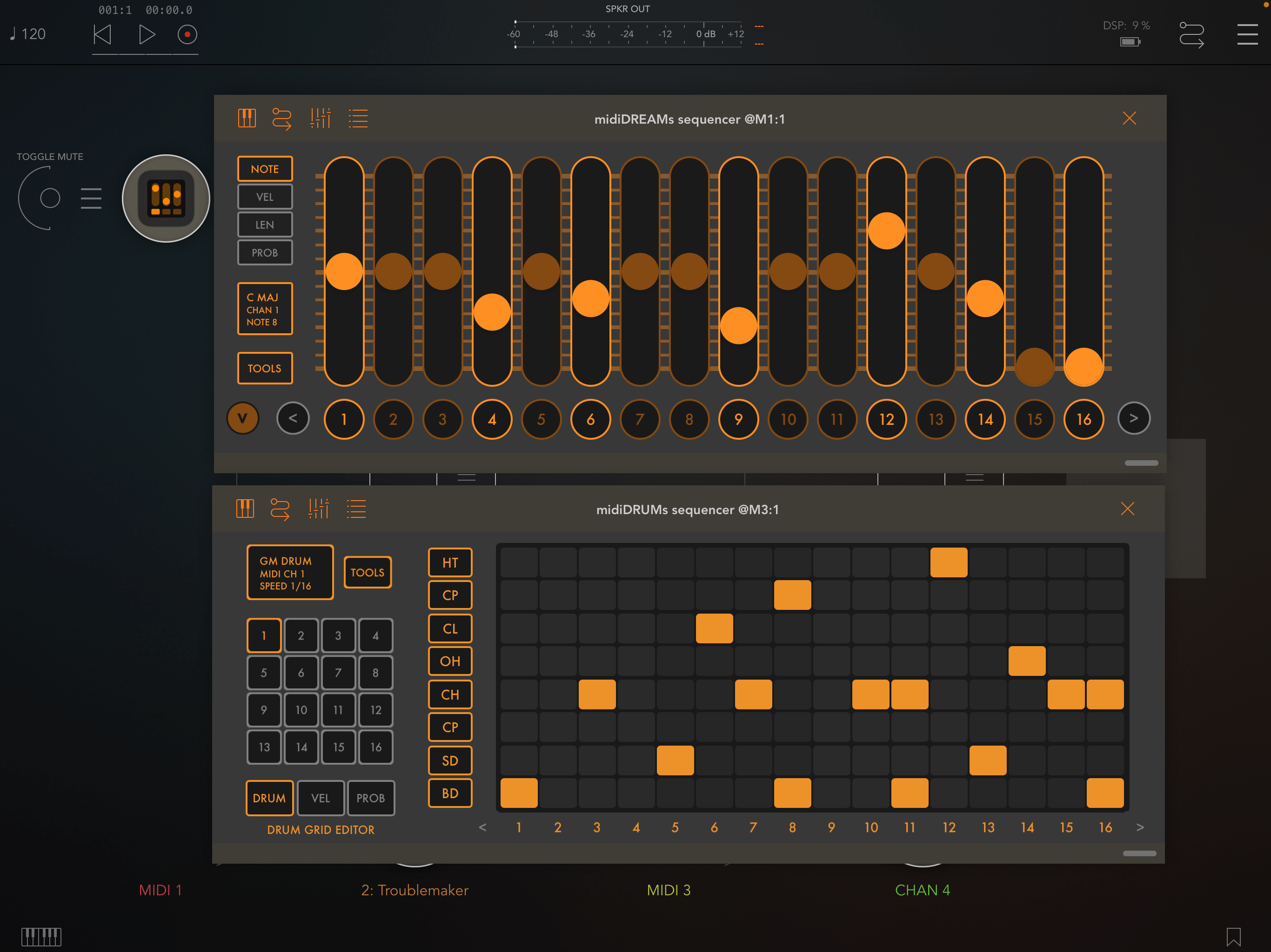 midiDREAMs midi AUv3 sequencer
