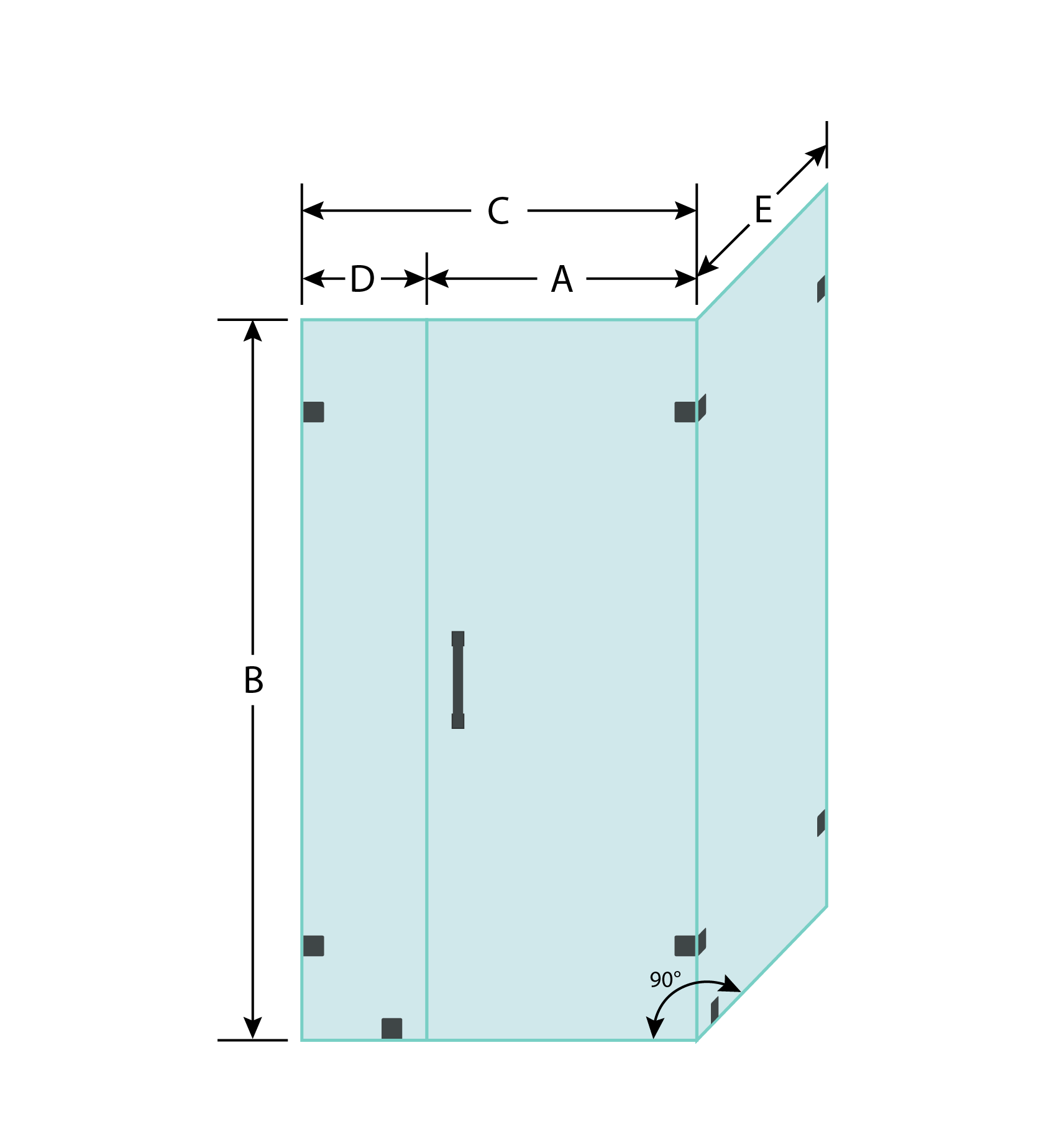 Corner Shower Door With Panel The Glass Company NYC Glass Partition