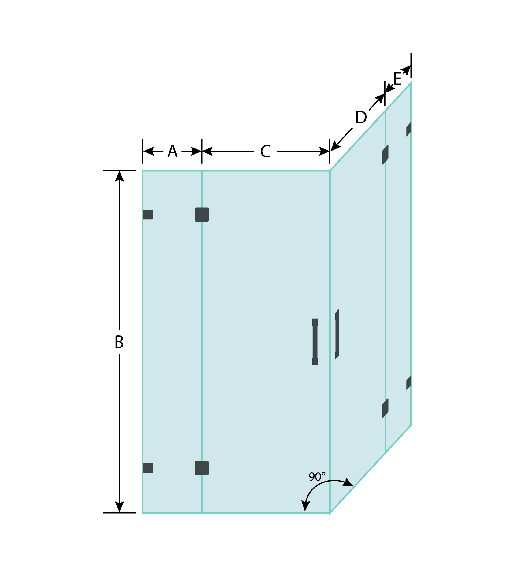 Dual Glass Corner Shower Doors With Glass Hinge The Glass Company NYC