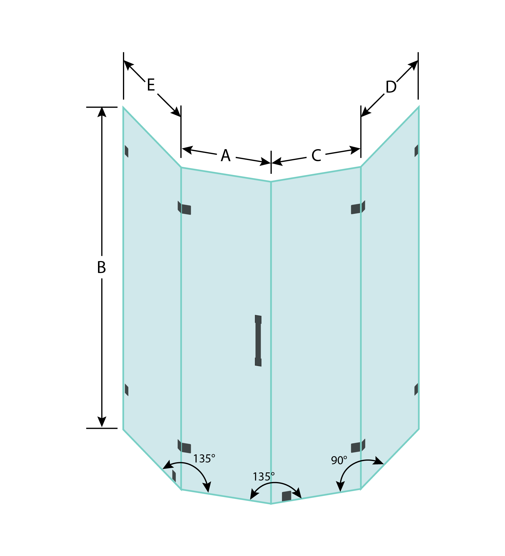 Angle Shower Door With Extra Side Glass Panel The Glass Company NYC