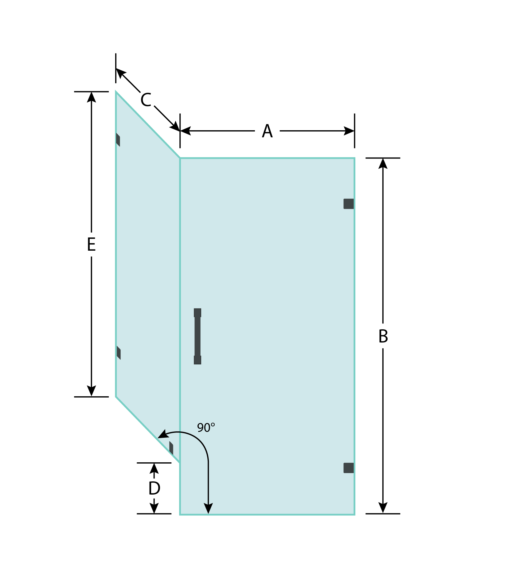 Corner Shower Door With Side Knee Wall The Glass Company NYC Glass