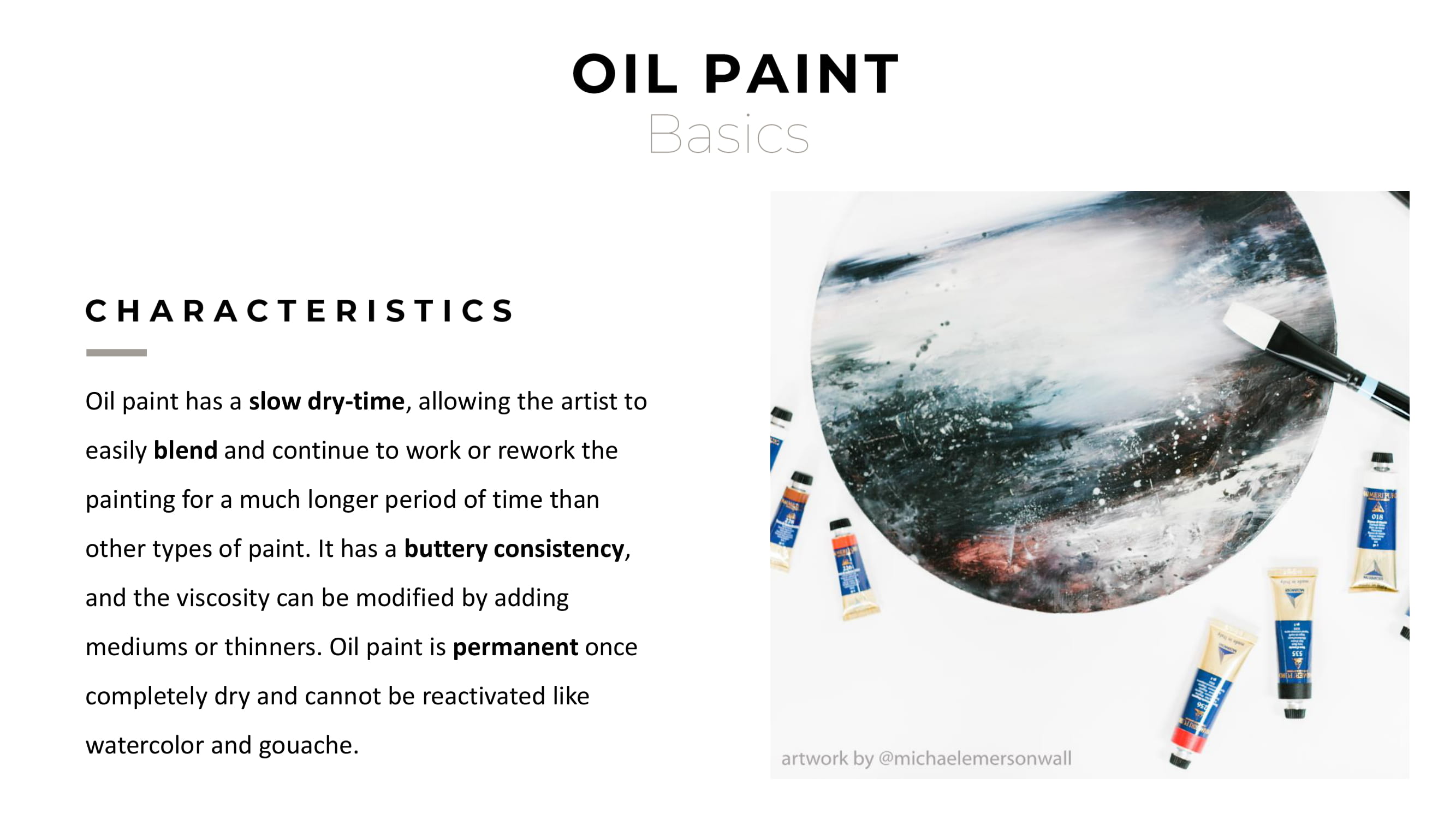 Oil Paint Characteristics EA2 Presentation Site