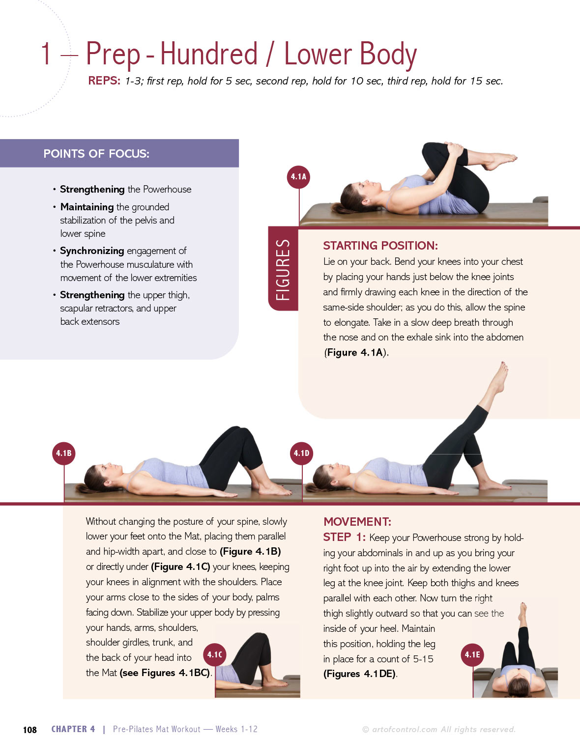 Traditional Pilates Mat and Small Apparatus PrePilates and Beginner