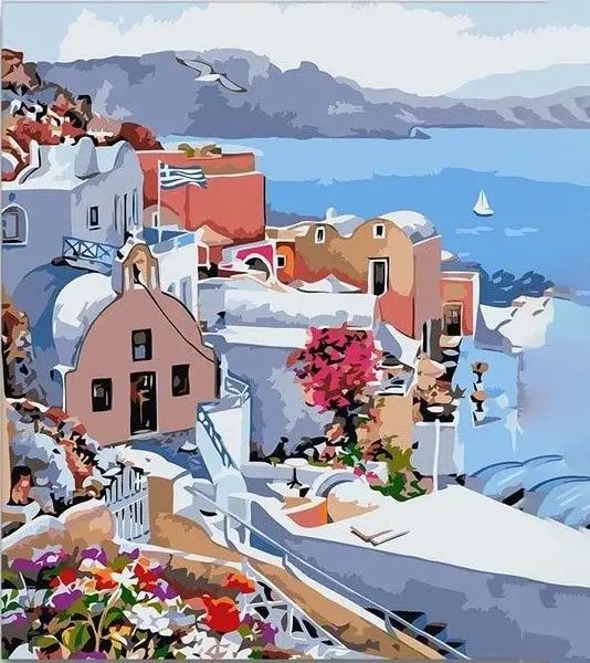 Santorini In Greece Diamond Painting Painting Diamond Painting Kits