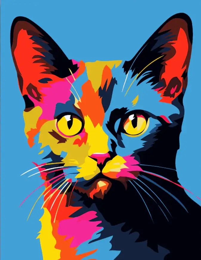 Colorful Abstract Cat Diamond Painting Painting Diamond Painting Kits