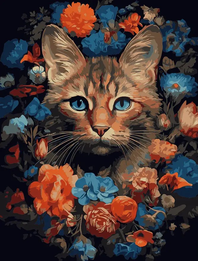 Flower Cat Diamond Painting Painting Diamond Painting Kits
