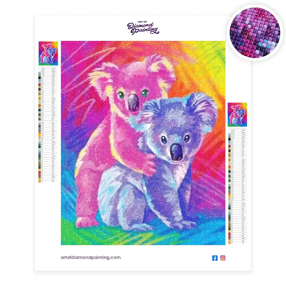 Two Colorful Koalas Diamond Painting Painting Diamond Painting Kits