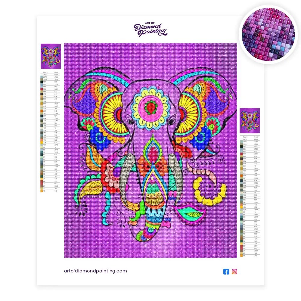 Mandala Elephant Diamond Painting Painting Diamond Painting Kits
