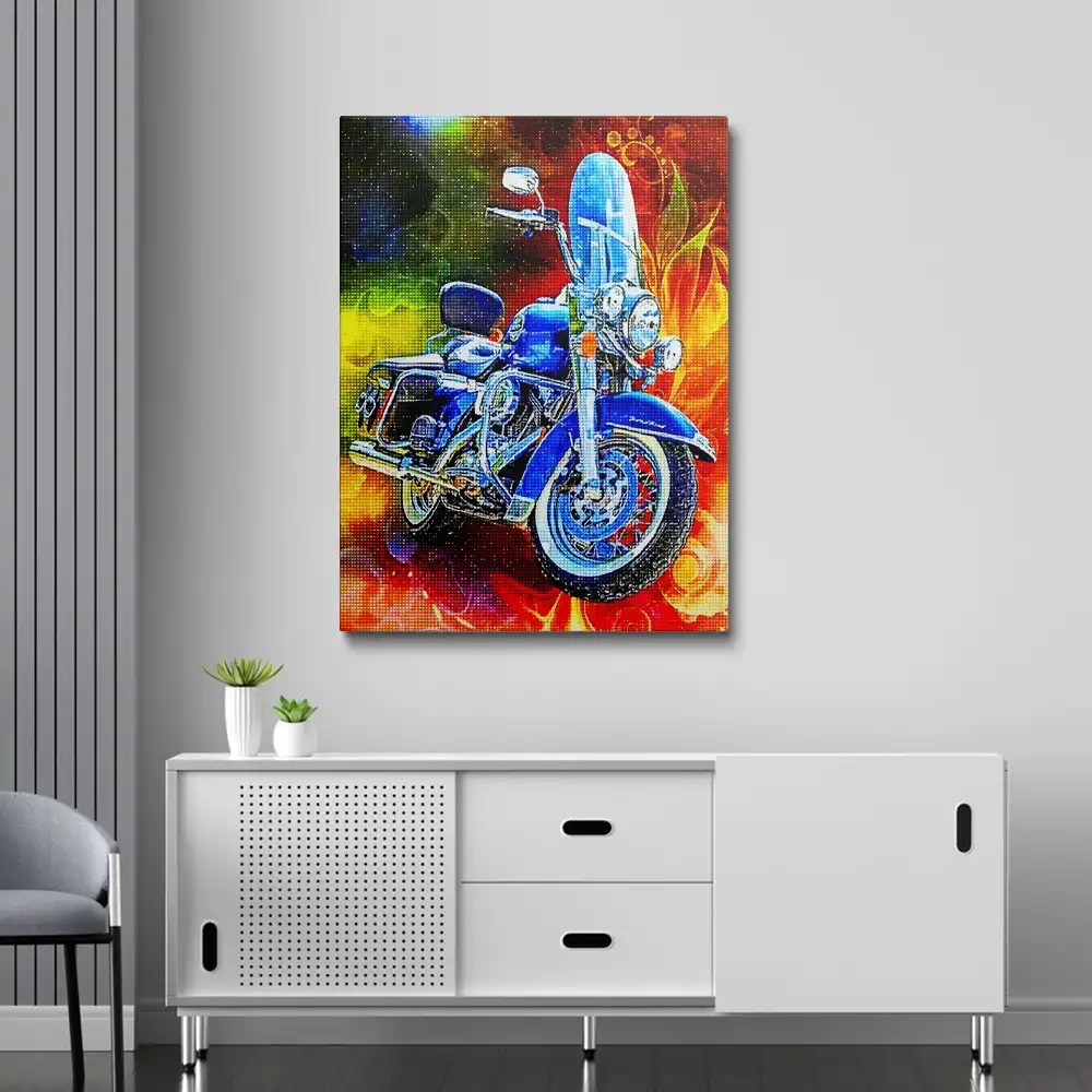 Blue Motorcycle Diamond Painting Painting Diamond Painting Kits