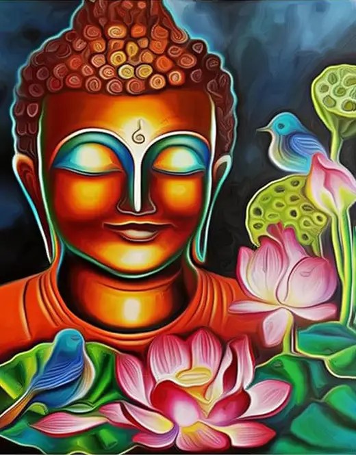 Abstract Buddha Painting Art Of Paint By Numbers