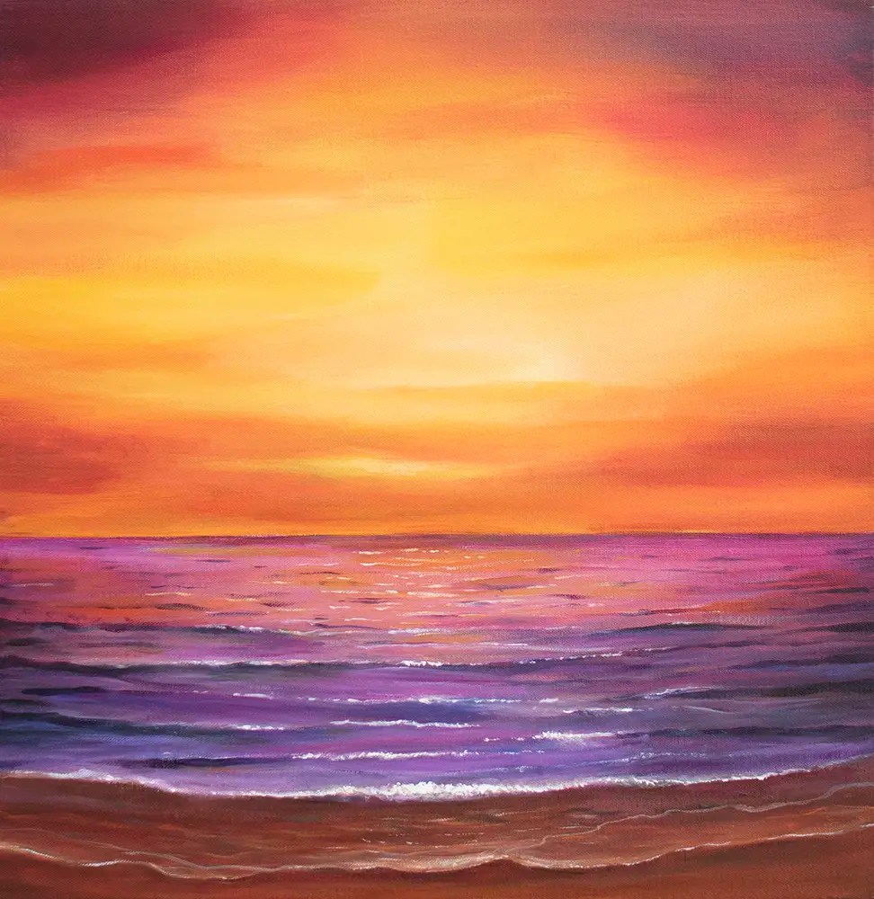 Sunset Acrylic Painting Art Of Paint By Numbers