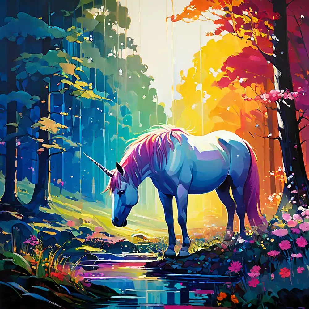 Rainbow Unicorn Painting Art Of Paint By Numbers