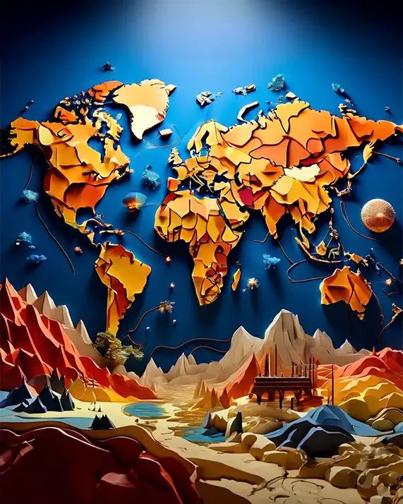 World Map Painting Painting Art Of Paint By Numbers