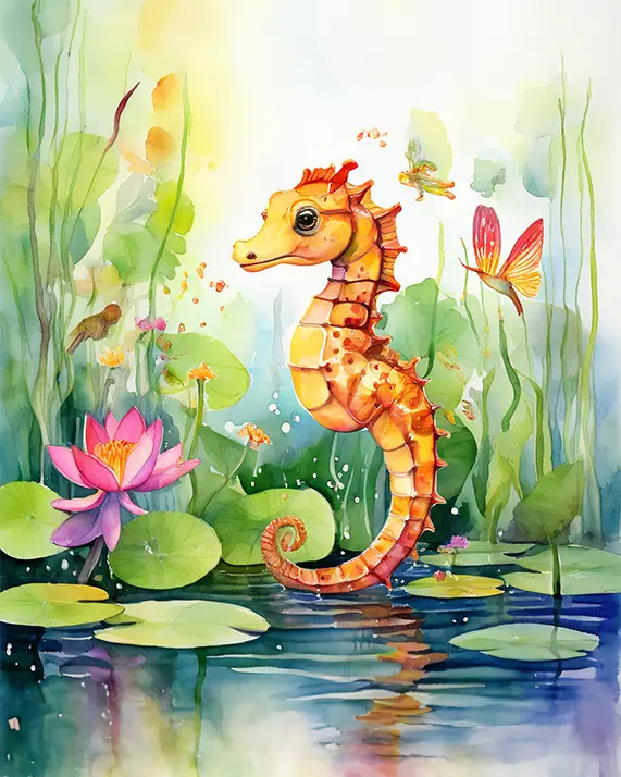 Seahorse Watercolor Painting Painting Art Of Paint By Numbers