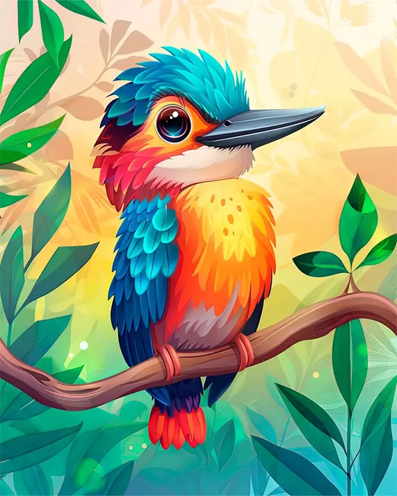 Cute Kingfisher Painting Painting Art Of Paint By Numbers