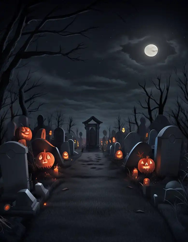 Dark Mysterious Cemetery Painting Art Of Paint By Numbers