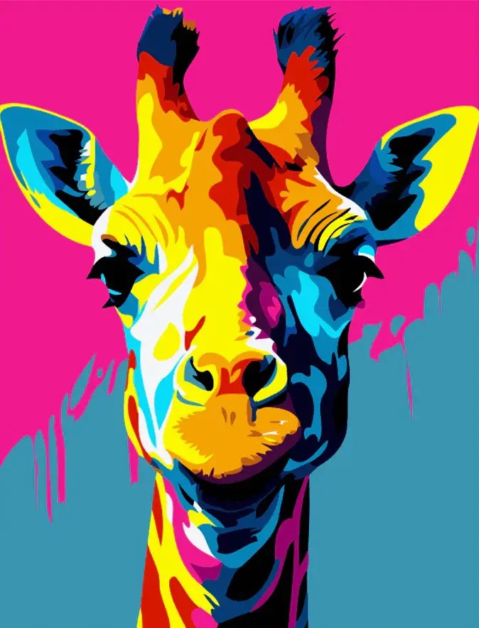 Abstract Giraffe Painting Art Of Paint By Numbers