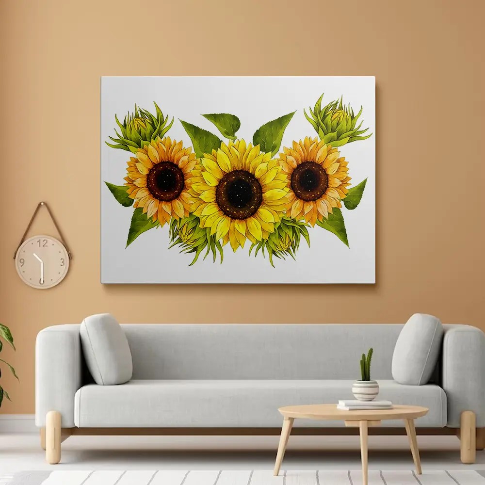 Sunflower Watercolor Painting Art Of Paint By Numbers