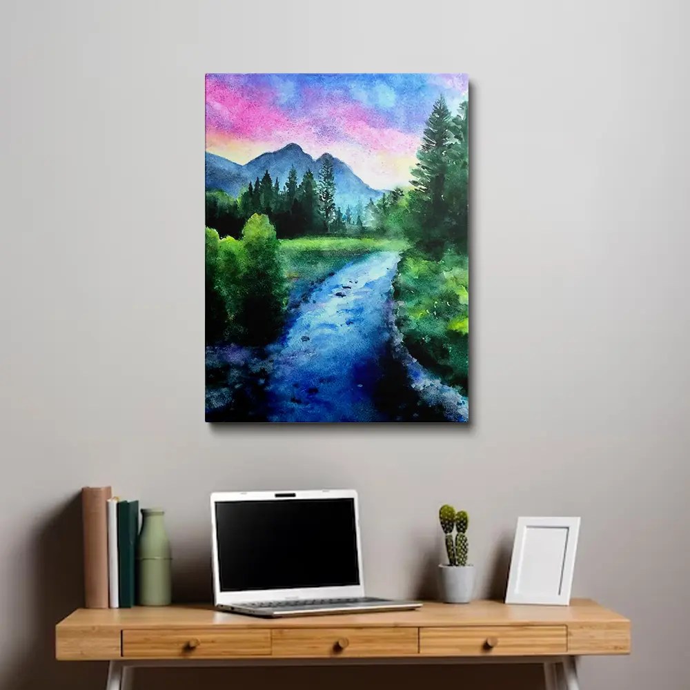 Watercolor Painting Landscape Painting Art Of Paint By Numbers