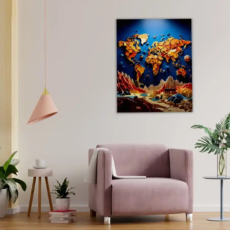 World Map Painting Painting Art Of Paint By Numbers