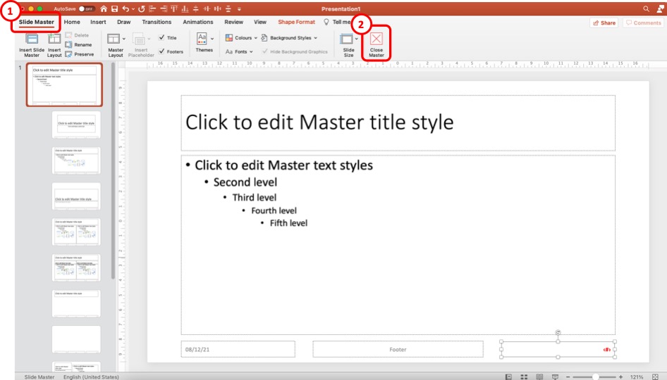 how to add powerpoint slide numbers