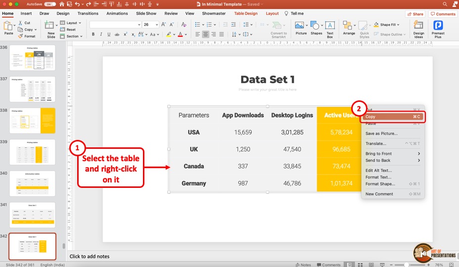How To Duplicate A Table In Ppt