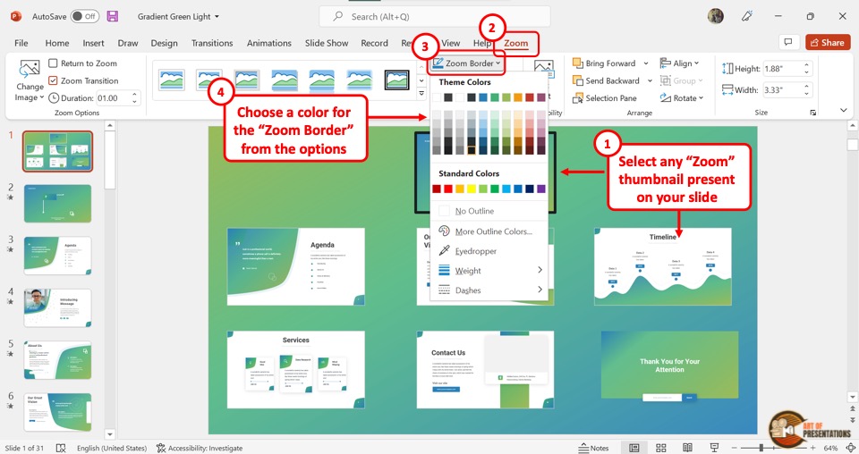 Zoom Feature in PowerPoint How to Use it Correctly! Art of