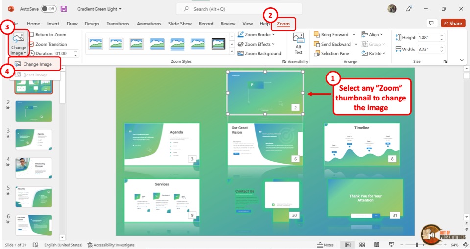 Zoom Feature in PowerPoint How to Use it Correctly! Art of