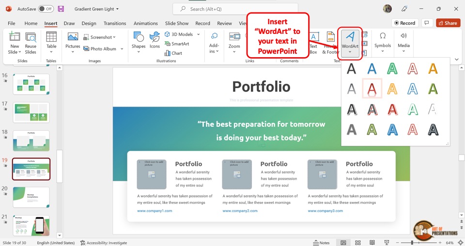 powerpoint insert page