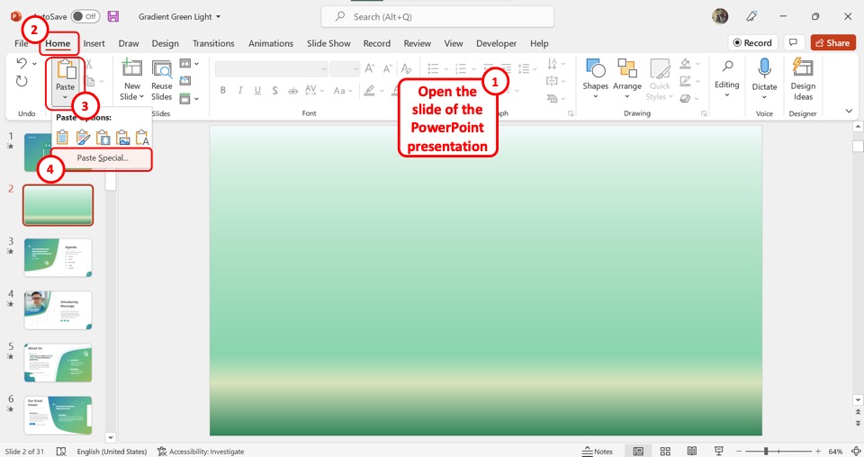 How To Insert An Excel Pivot Table Into Powerpoint Chart