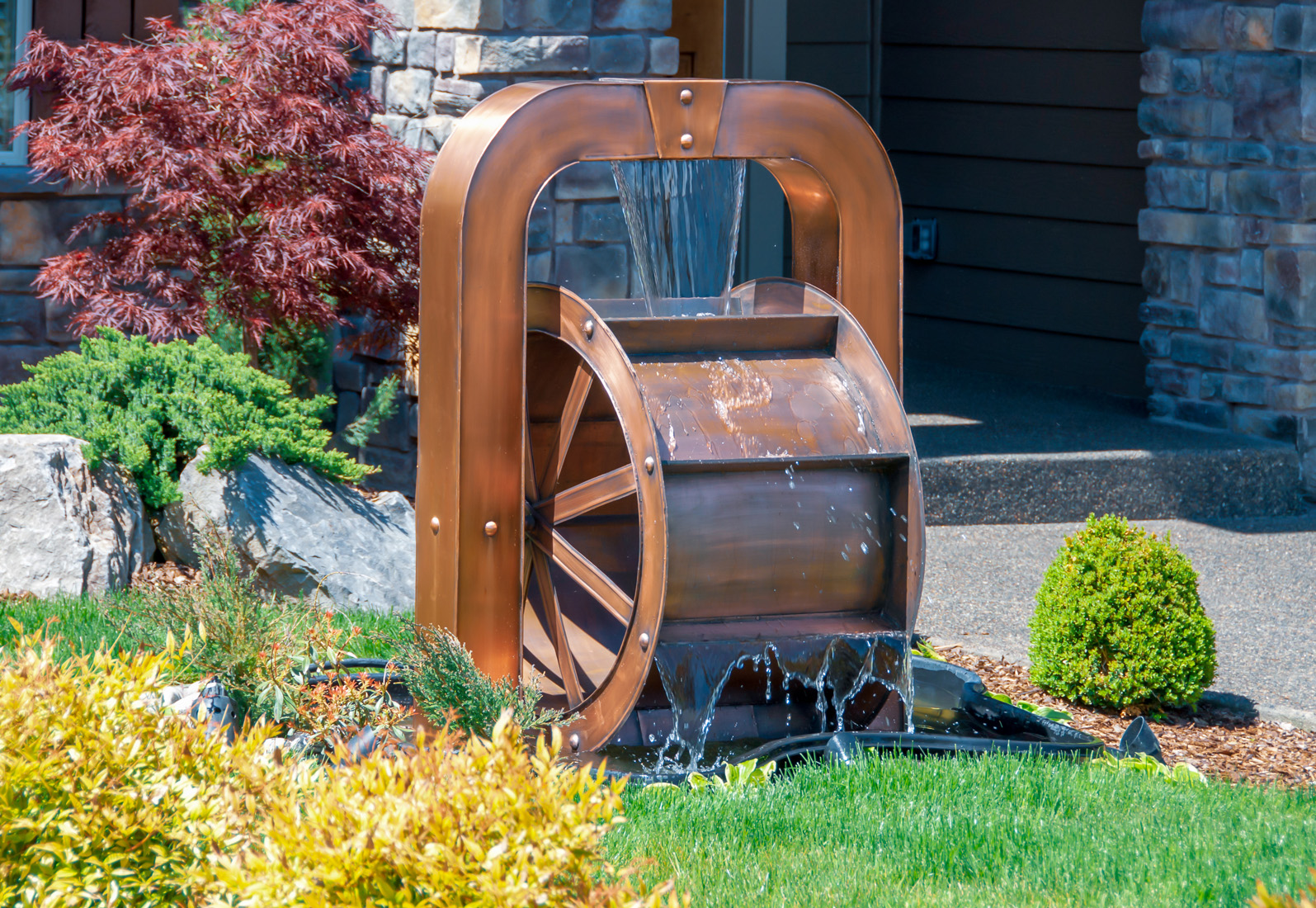 Custom Water Fountains with Art of Rain. Handmade in USA.