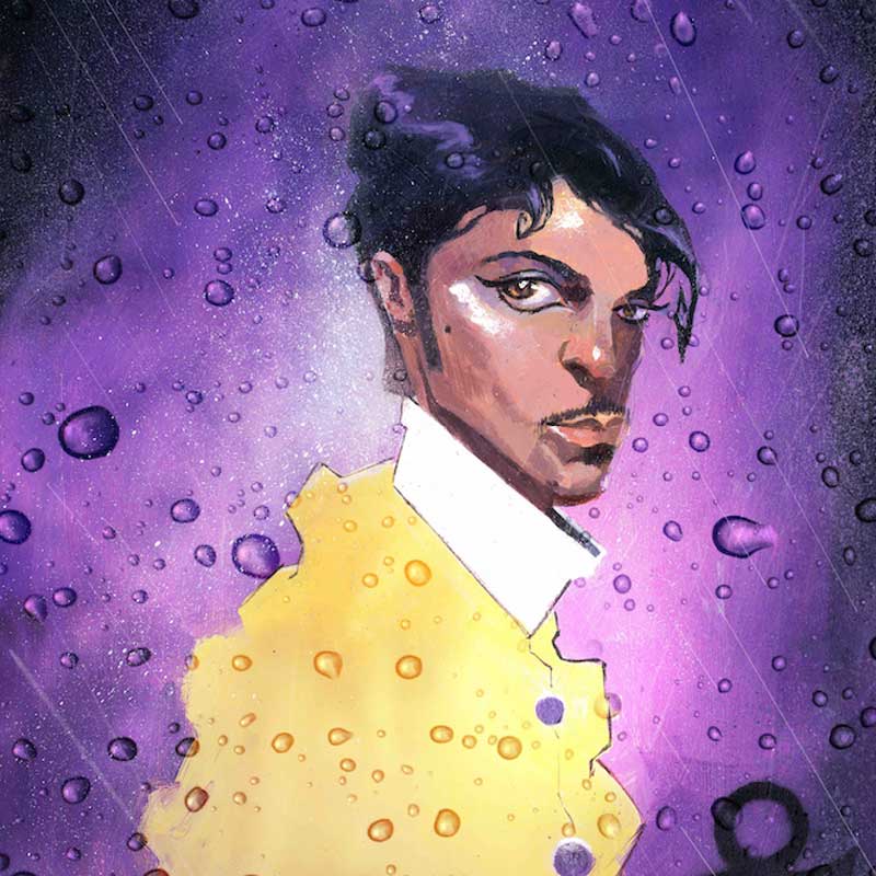 "Purple Rain" Giclée by Artist Justin Bua The Art of Rock and Roll