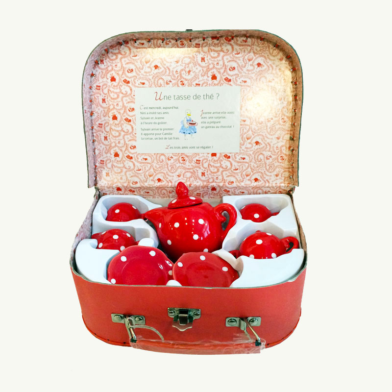 Moulin Roty Red Ceramic Tea Set Art of Toys