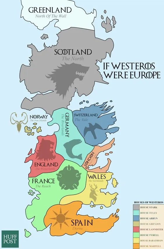 Beautiful Game of Thrones Maps of Westeros & the Known World The Art