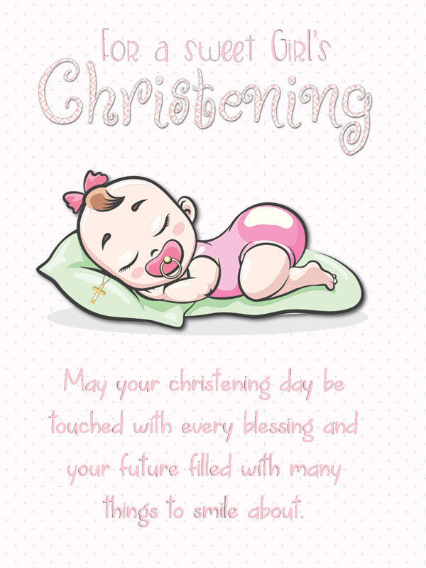 Christening Baby Girl Greeting Card A1665 Artom Graphics