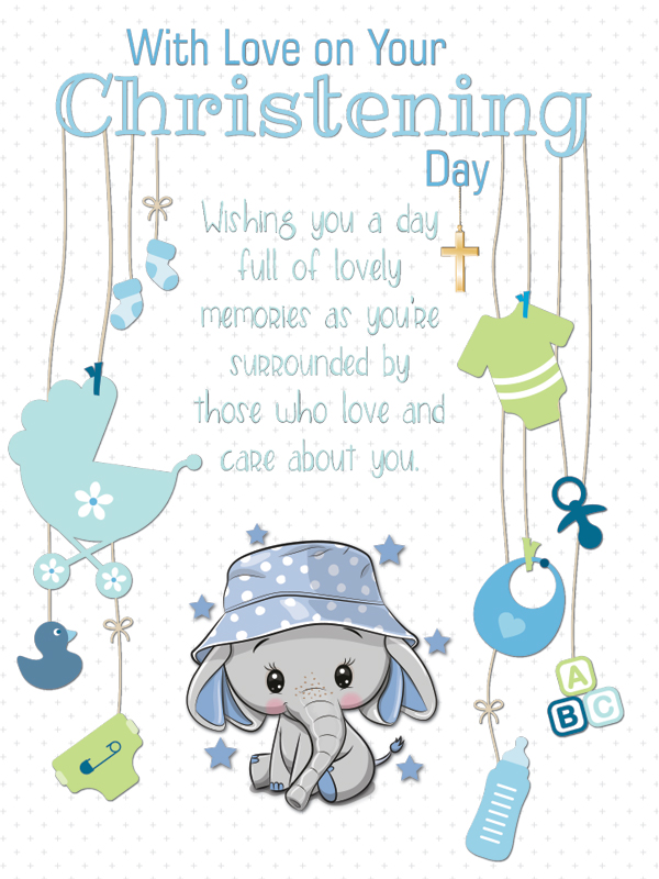 Christening Baby Boy Greeting Card A1668 Artom Graphics