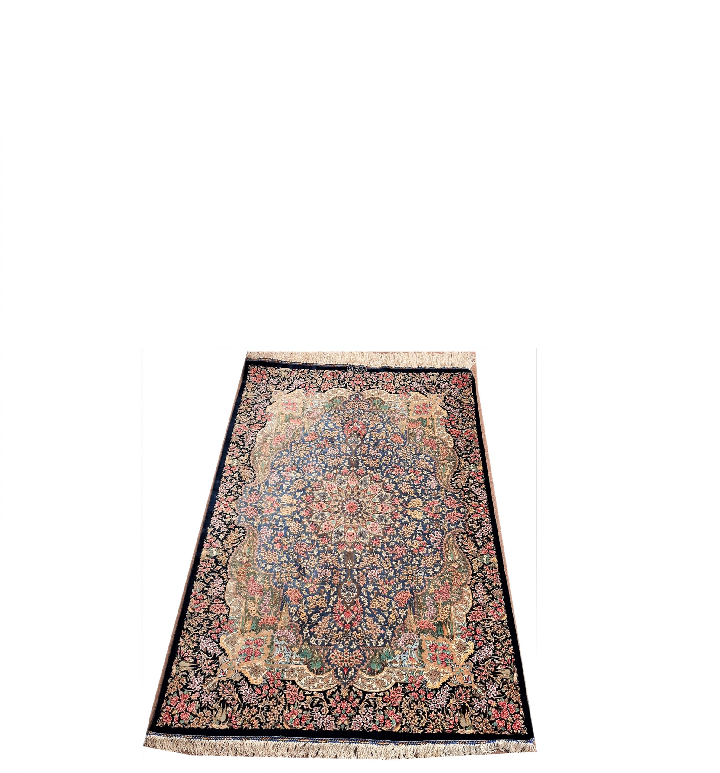 QOM Pure Silk 3 x 5 Feets Art Islamabad Handmade Rugs and Kilims