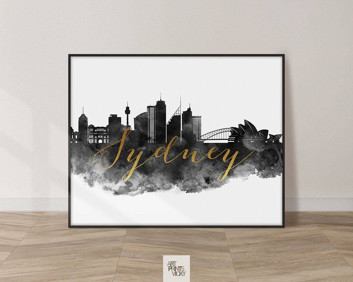 Captivating Sydney Wall Art Print Black & White Style