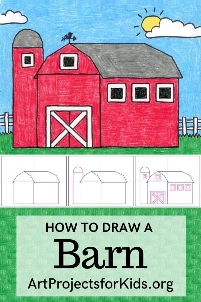 How to Draw a Barn · Art Projects for Kids